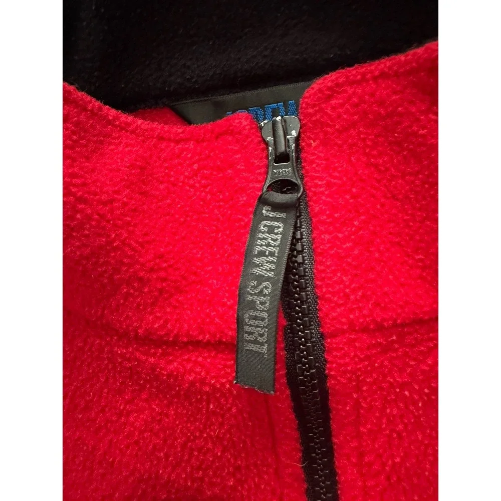 J.Crew‎ Sport Red Fleece Pullover Mens Large 1/4 Zip Vintage
